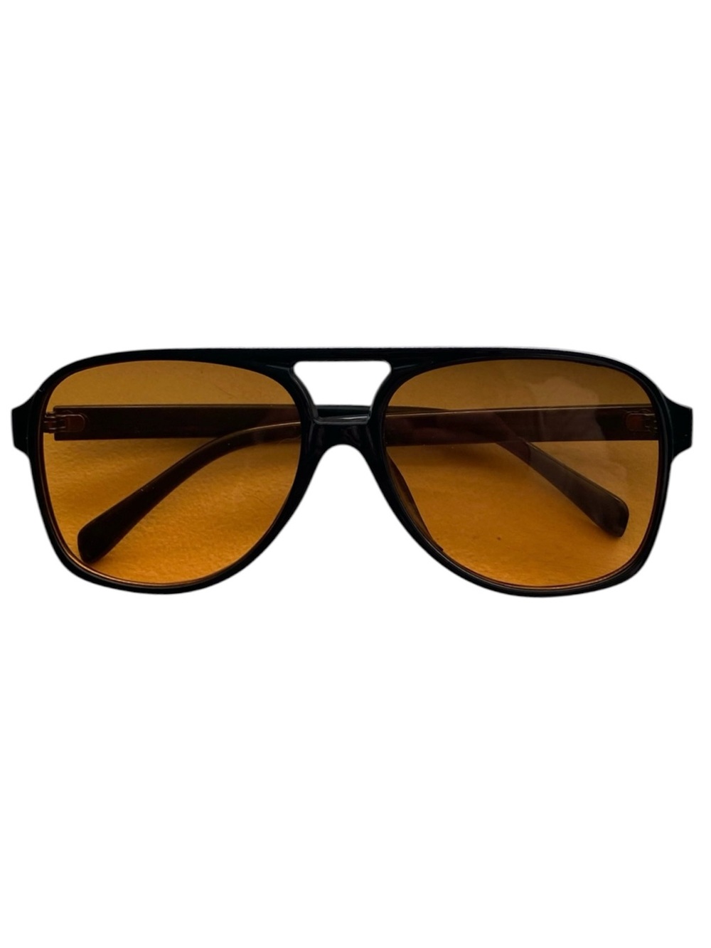 Classic Aviator-Style Sunglasses with Amber / Yellow / Orange Lenses